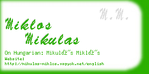 miklos mikulas business card